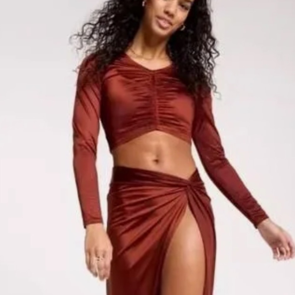 CALIA by Carrie Underwood Ruched swim Rashguard top